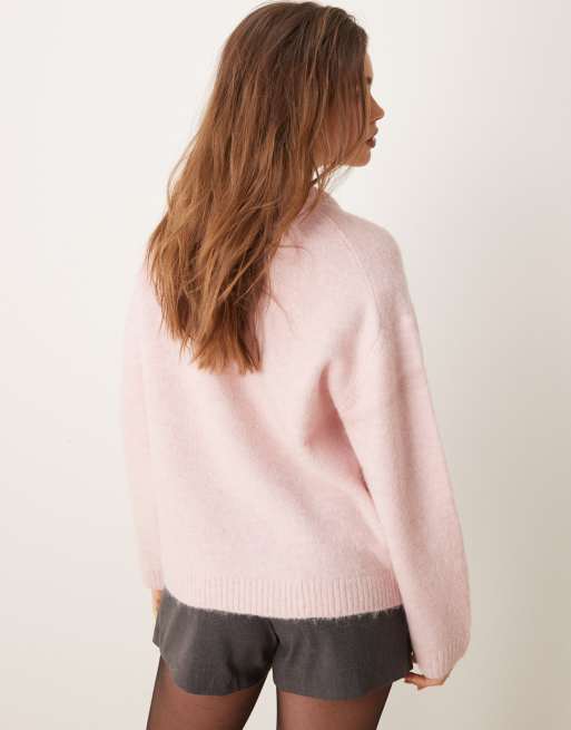 Gina Tricot - Zachte gebreide sweater in lichtroze, 4 van 4