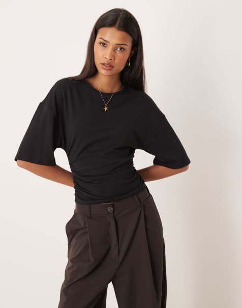 Gina Tricot - Zachte gerimpelde top in zwart - view 1