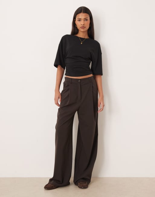 Gina Tricot - Zachte gerimpelde top in zwart, 4 van 4