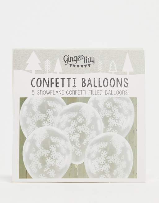 Ginger Ray - Ballons garnis de confettis flocon de neige