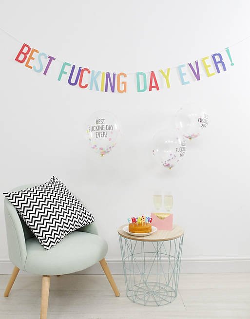 Ginger Ray best day ever confetti balloons and banner | ASOS