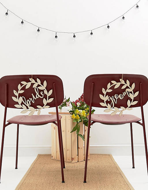 Ginger Ray Bride & Groom Wedding Chair Signs