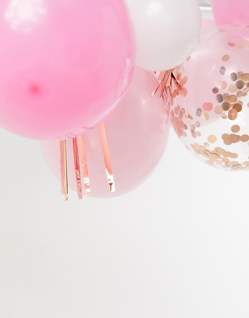 Ginger Ray confetti balloon ceiling with tassels