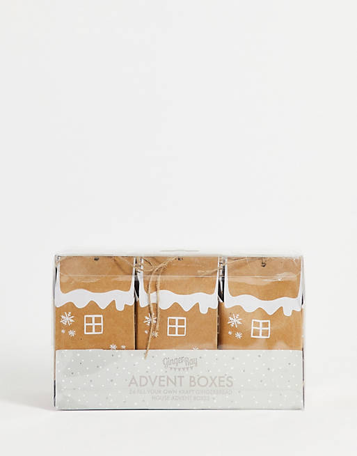 Ginger Ray ginger bread advent gift wrap boxes