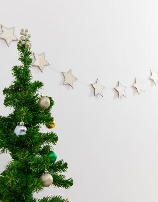 Ginger Ray - Gors kerstster van hout met glitter op de randjes-Multi