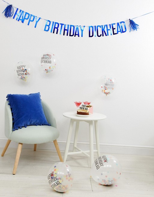 Ginger Ray happy birthday d confetti balloons and banner