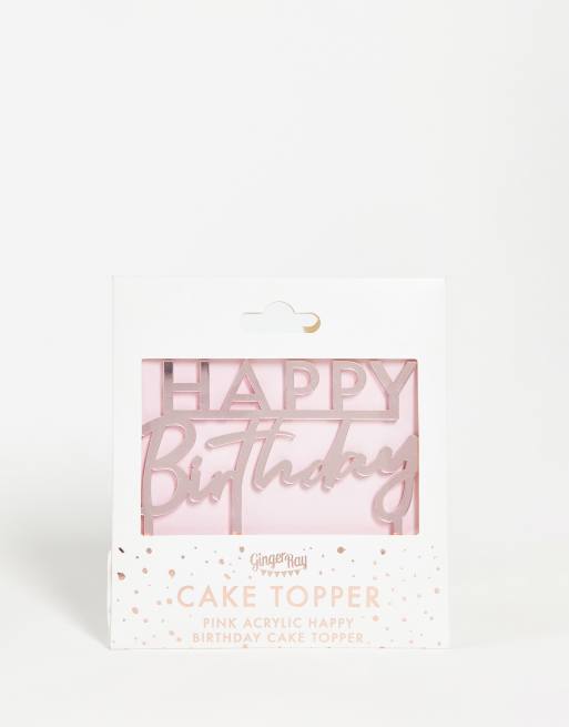 Ginger Ray – Happy Birthday – Kuchendekoration in Roségoldoptik