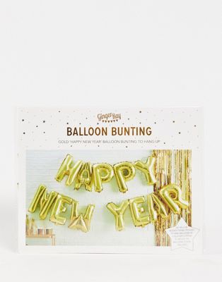 Ginger Ray happy new year balloon bunting in gold
