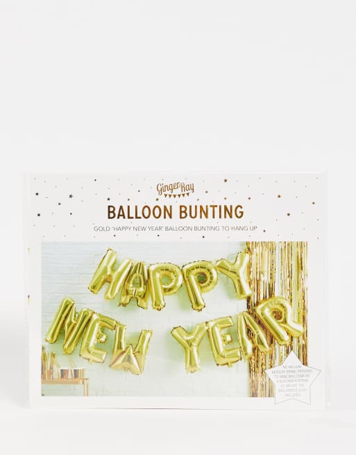 Ginger Ray - Happy New Year - Festone con palloncini oro