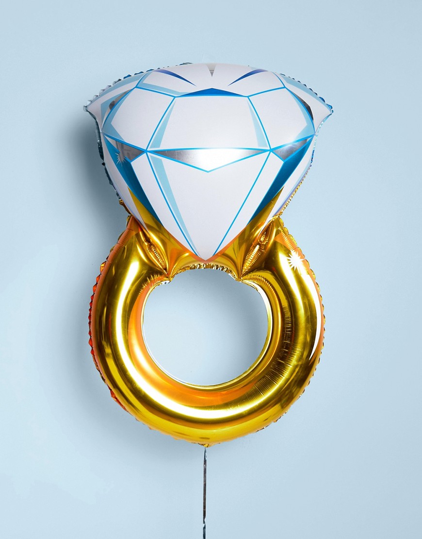 Ginger Ray – Jättestor ballong med bröllopsring-Flerfärgad