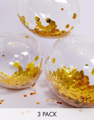 Ginger Ray Mix It Up Luftballons – Gold & Weiß, 12 Stück, Inkl. Folien- & Konfetti-Ballons – Für Jede Party