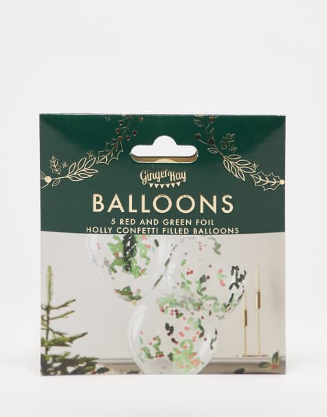 Ginger Ray – Luftballons mit Stechpalmen-Konfetti - view 1