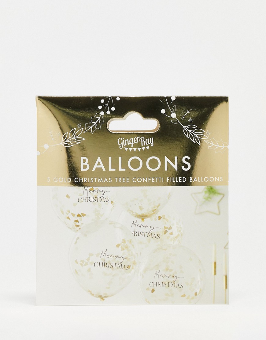 Ginger Ray merry christmas confetti balloons in gold