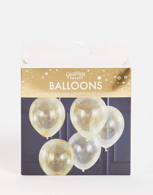 Ginger Ray - Palloncini con capelli d'angelo color oro
