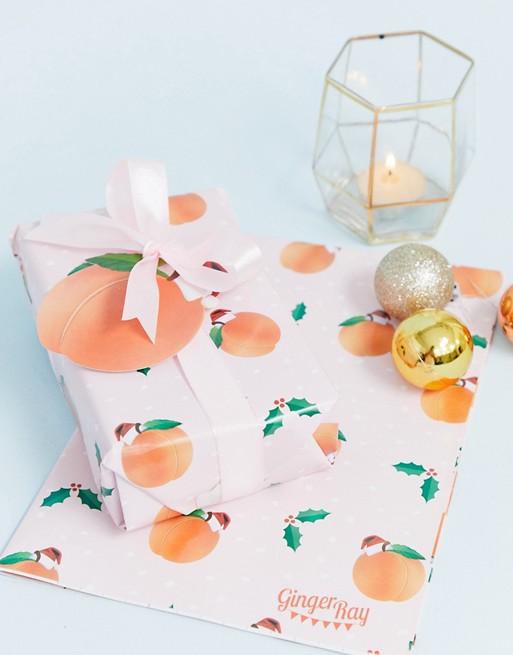 Ginger Ray peach christmas gift wrap