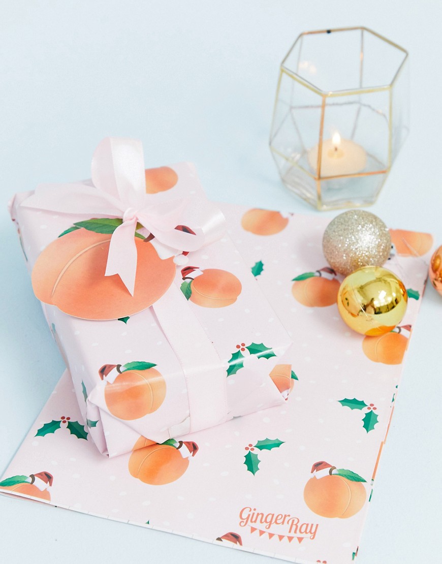 Ginger Ray – Peach –Paketpapper för julen-Flerfärgad