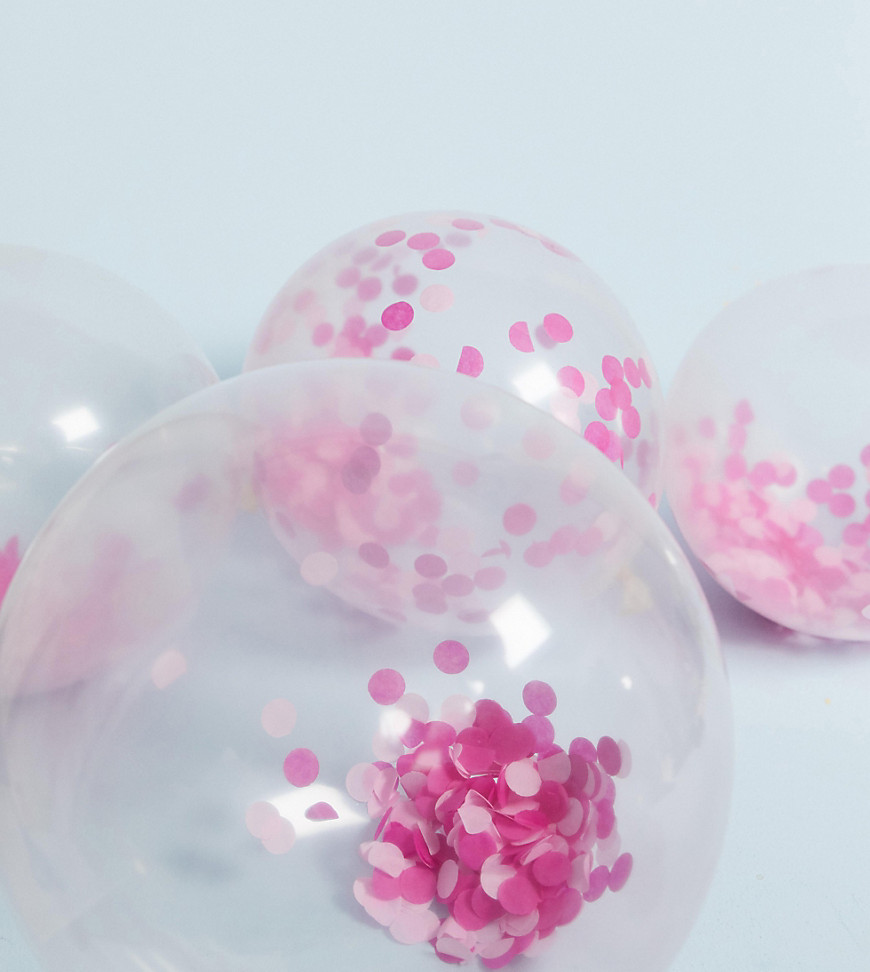 Ginger Ray pink confetti balloons 10pk-Multi