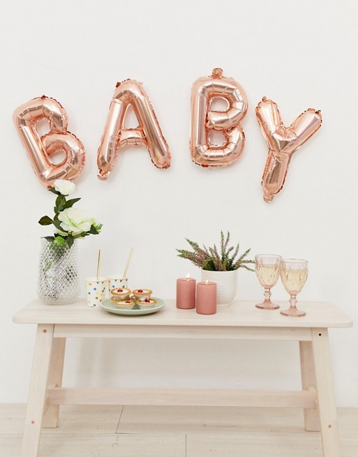 Ginger Ray rose gold baby balloon