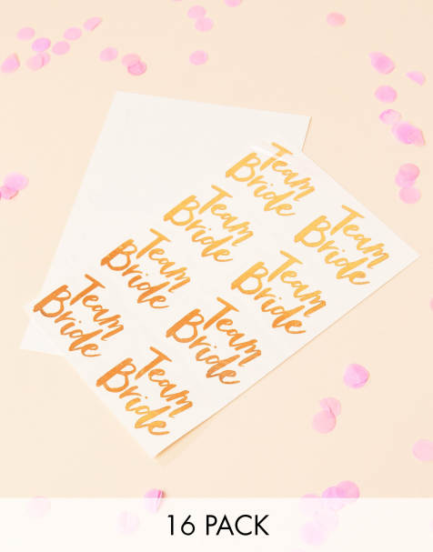 Ginger Ray Rose Gold Team Bride Temporary Tattoos x16