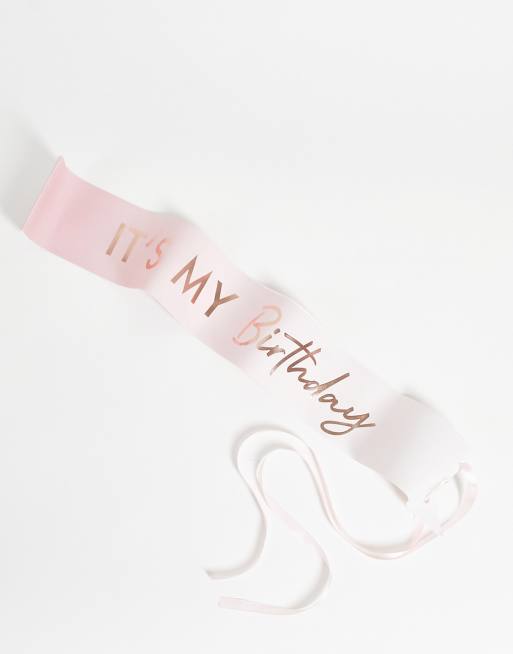 Ginger Ray - Sjerp met 'It's my birthday' in roze en roségoud