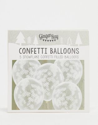 Ginger Ray snowflake confetti balloons