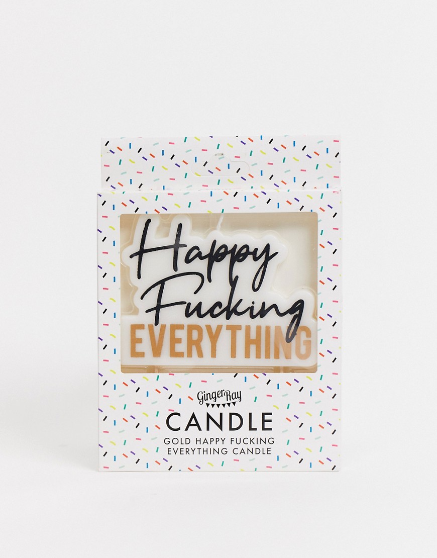 Ginger Ray - Verjaardagskaars met 'happy everything'-Meerkleurig