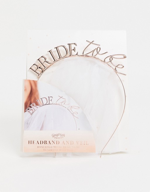 Ginger Ray wedding bride to be headband with veil