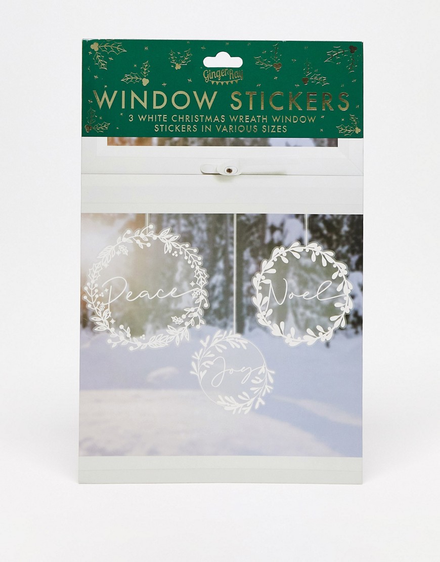 Ginger Ray white wreath window stickers