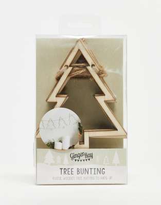 Ginger Ray Merry Christmas Houten Servetringen - Set Van 6 - Eco Vriendelijke Kersttafel Decoratie