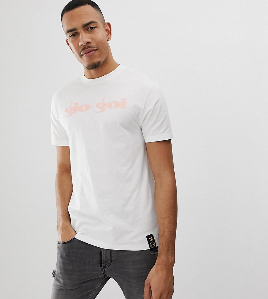 Gio Goi TALL - Script - T-shirt bianca con logo-Bianco