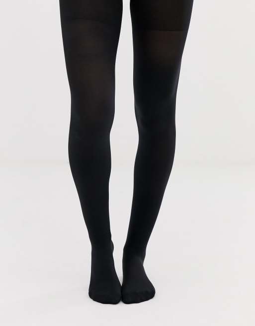 Opaque 50 denier black tights made from recycled yarns Dim Good