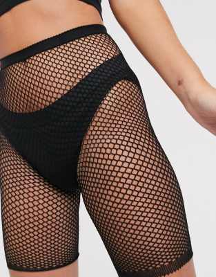 Gipsy fishnet shorts in black