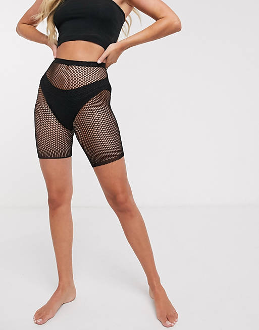 tight tax Specifically Gipsy fishnet shorts in black | ASOS