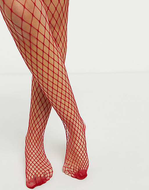 Gipsy fishnet stockings in red