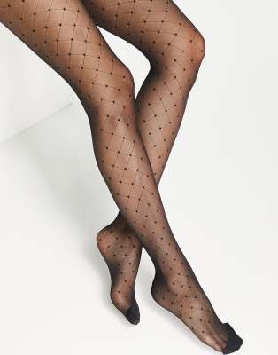 Gipsy Sheer Diamond And Spot Tights In Black ModeSens