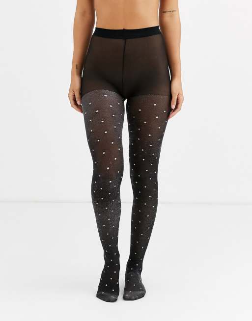 Gipsy Curve glitter sparkle tights in black