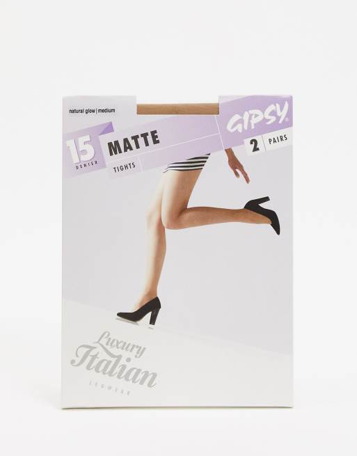 Gipsy - Soft luxury matte - Set van 2 matte panty's van 15 denier in beige, 3 van 3