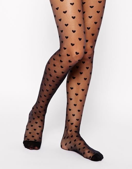 Black tights with clearance hearts