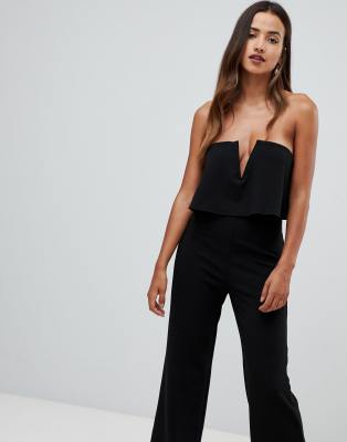 bandeau double layer jumpsuit