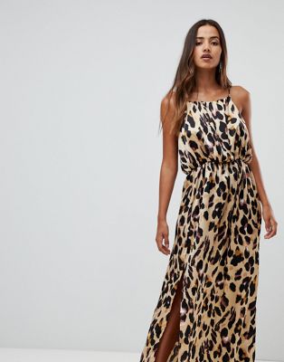 leopard dress with split