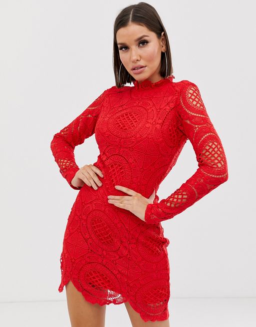 Girl In Mind long sleeve lace mini dress | ASOS