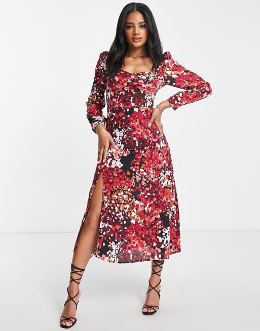 Girl In Mind midi dress in pink floral | ASOS