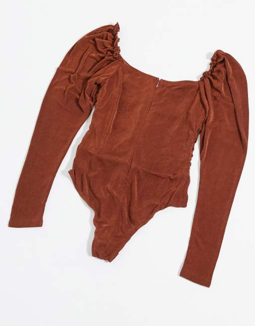 Buy Chocolate Brown Square Neck Slinky Bodysuit from Next Spain