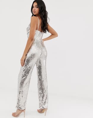 sequin wrap jumpsuit