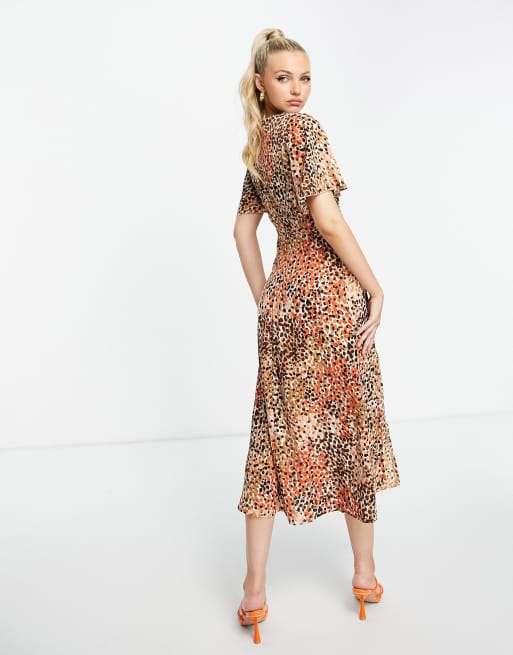 Girl In Mind split leg midi dress in spot | ASOS