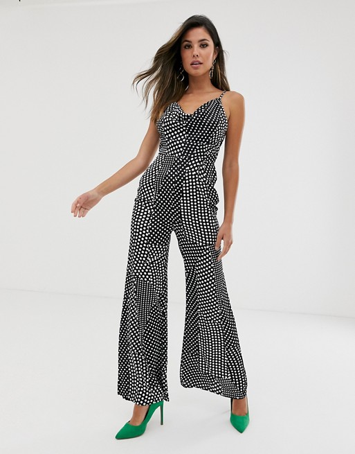 Girl In Mind strappy cowl neck jumpsuit