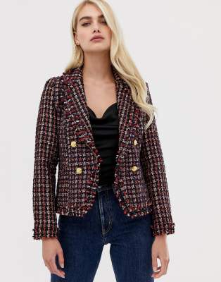 Girl In Mind- Tweed blazer-Multi