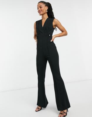 Buy Girl In Mind Black Petite Ring Detail Wrap Neck Jumpsuit from Next  Luxembourg