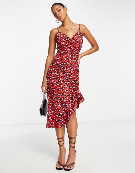 Asos red leopard dress online