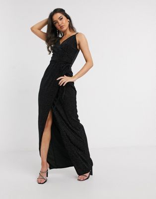 black velour maxi dress